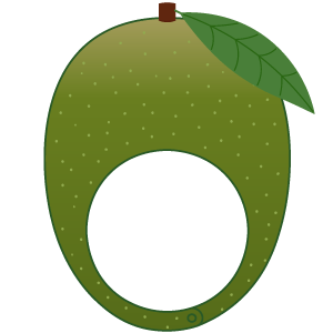 グリーンマンゴーの被り物（丸顔用・サムネイル）