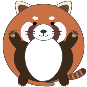 威嚇するレッサーパンダの被り物（面長顔用・サムネ）