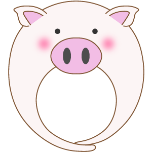 白ブタの被り物（丸顔用・サムネイル）