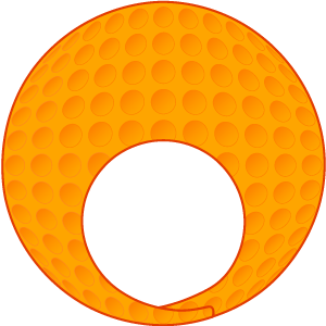 橙色ゴルフボールの被り物（丸顔用・サムネ）