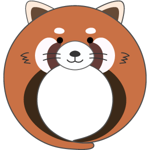 レッサーパンダの被り物（丸顔用・サムネ）