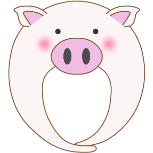 白ブタの被り物（面長顔用・サムネ）