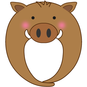 イノシシの被り物（面長顔用・サムネ）