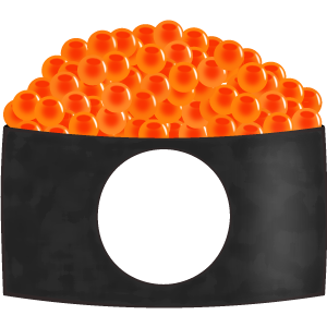 いくら軍艦巻き（きゅうりなし） 被り物（丸顔用・サムネイル）