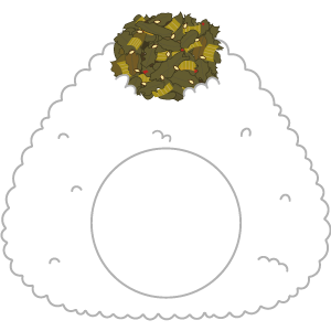 海苔なし高菜おにぎりの被り物２（丸顔用・サムネイル）