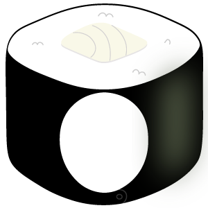 白い鉄火巻きの被り物（面長顔用・サムネ）