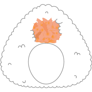 海苔なし・ほぐし身の鮭おにぎり２（面長顔用・サムネ）