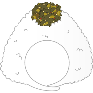 海苔なし高菜おにぎりの被り物１（丸顔用・サムネイル）