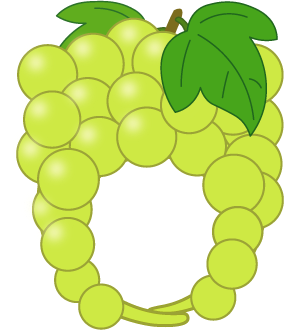 マスカットの被り物（面長顔用・サムネ）