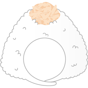 海苔なしツナマヨおにぎりの被り物１（丸顔用・サムネイル）