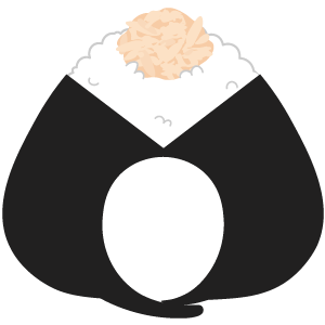 ツナマヨおにぎりの被り物１（面長顔用・サムネイル）