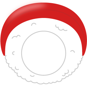 マグロ手毬寿司の被り物（丸顔用・サムネイル）