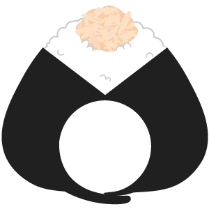 ツナマヨおにぎりの被り物１（丸顔用・サムネイル）