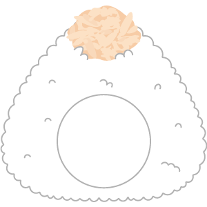 海苔なしツナマヨおにぎりの被り物２（丸顔用・サムネイル）