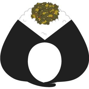 高菜おにぎりの被り物１（面長顔用・サムネイル）