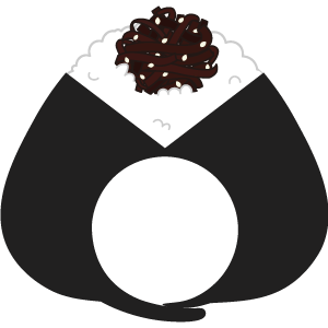 昆布おにぎりの被り物１（丸顔用・サムネイル）