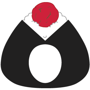 梅干しおにぎりの被り物２（面長顔用・サムネ）