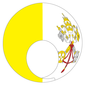 バチカン国旗の被り物（面長顔用・サムネイル）