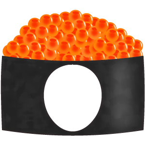 いくら軍艦巻き（キュウリなし） 被り物（面長顔用・サムネ）