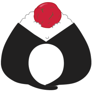 梅干しおにぎりの被り物１（面長顔用・サムネ）