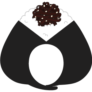 昆布おにぎりの被り物１（面長顔用・サムネイル）