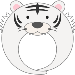 ホワイトタイガーの被り物（丸顔用・サムネイル）