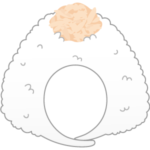 海苔なしツナマヨおにぎりの被り物１（面長顔用・サムネイル）