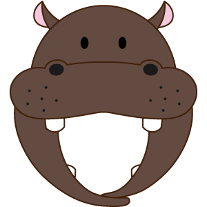 茶色いカバの被り物（面長顔用・サムネイル）