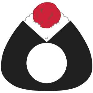 梅干しおにぎりの被り物２（丸顔用・サムネイル）