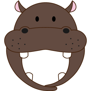 茶色いカバの被り物（丸顔用・サムネ）