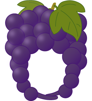 ぶどうの被り物（面長顔用・サムネイル）
