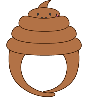 とぐろを巻いた茶色いヘビの被り物（丸顔用・サムネイル）