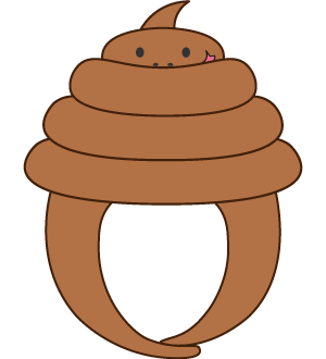 とぐろを巻いた茶色いヘビの被り物（面長顔用・サムネイル）