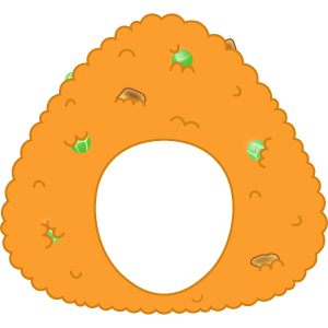 ケチャップライスおにぎりの被り物２（面長顔用・サムネイル）