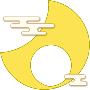 和雲のかかった三日月の被り物（丸顔用・サムネイル）