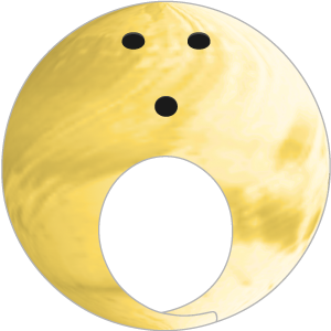 金色のボウリングボールの被り物（面長顔用・サムネイル）