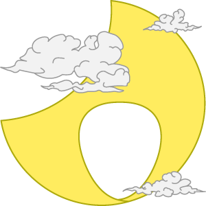 雲のかかった三日月の被り物（面長顔用・サムネイル）