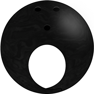 黒いボウリングボールの被り物（面長顔用・サムネイル）