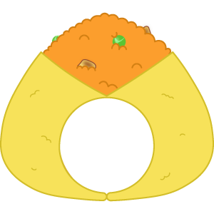 オムライスおにぎりの被り物２（丸顔用・サムネイル）