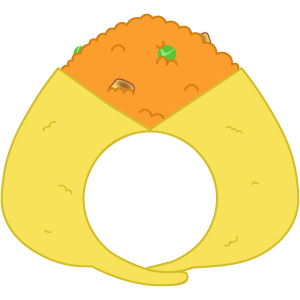 オムライスおにぎりの被り物１（丸顔用・サムネイル）