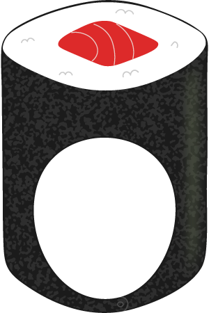 長い鉄火巻きの被り物（面長顔用・サムネイル）