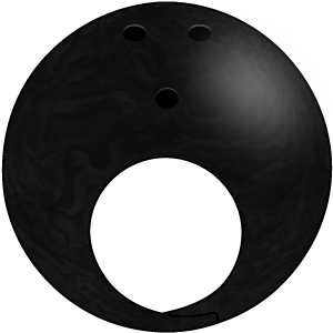 黒いボウリングボールの被り物（丸顔用・サムネイル）