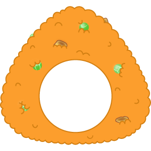 ケチャップライスおにぎりの被り物２（丸顔用・サムネイル）