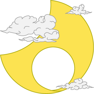 雲のかかった三日月の被り物（丸顔用・サムネイル）