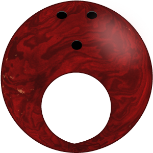 赤いボウリングボールの被り物（丸顔用・サムネイル）