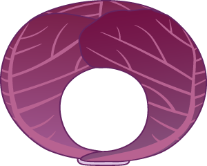 赤キャベツの被り物（丸顔用・サムネイル）