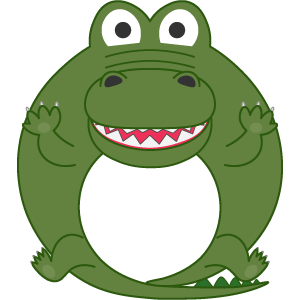 手足の付いたワニの被り物（丸顔用・サムネイル）