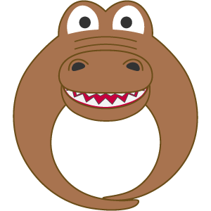 茶色のワニの被り物（丸顔用・サムネイル）