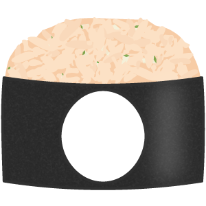 キュウリなしツナサラダ軍艦巻きの被り物（面長顔用・サムネイル）