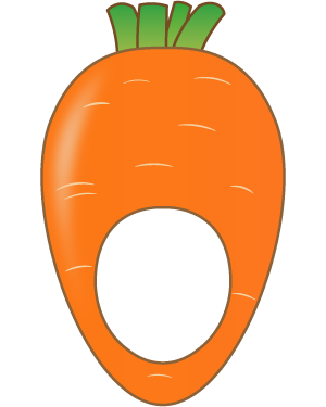 人参の被り物（面長顔用・サムネイル）